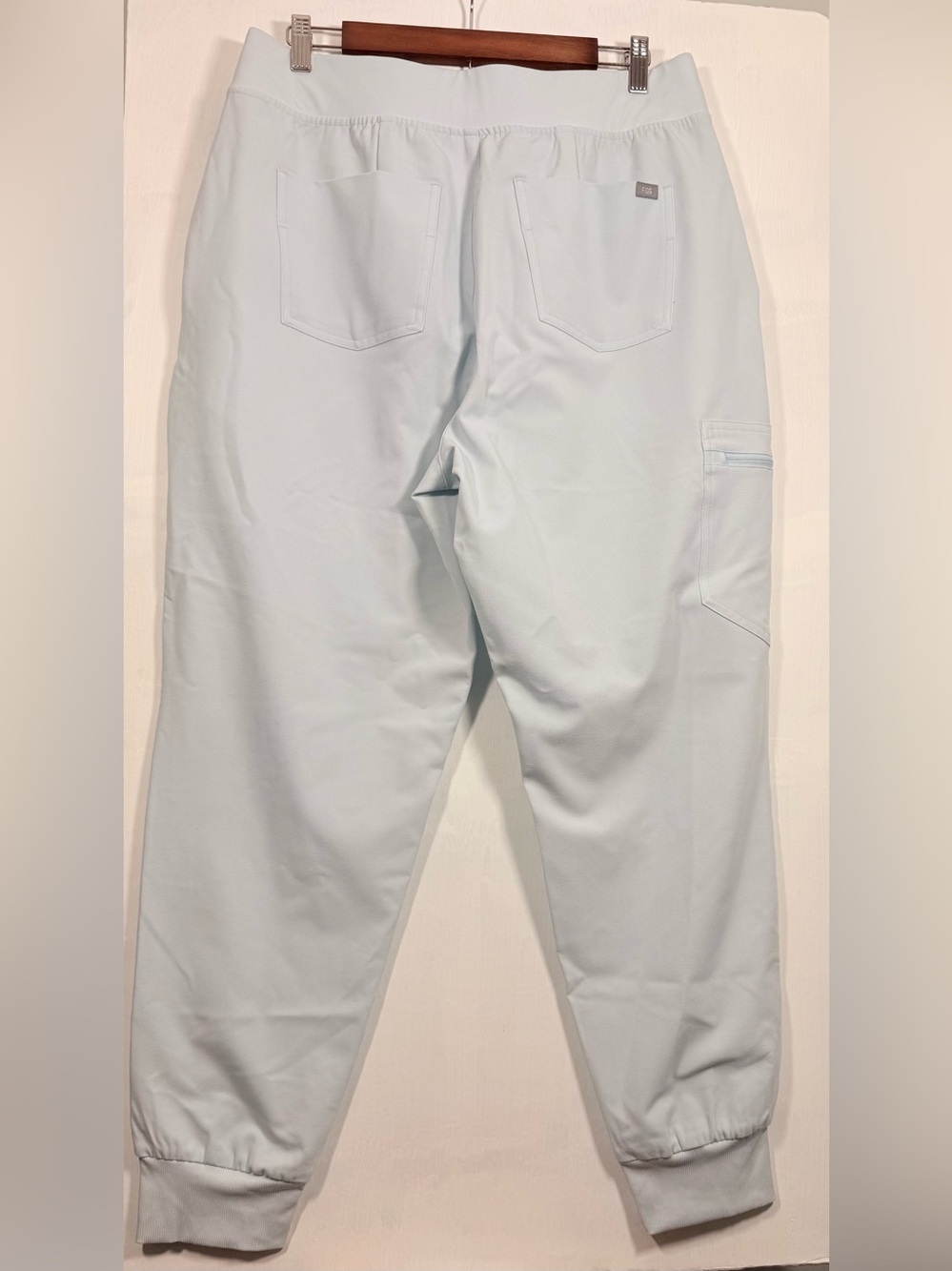 Figs Zamora Light Blue/Aqua Healthcare Worker Pants with Neon Yellow Drawstring - Picture 6 of 14